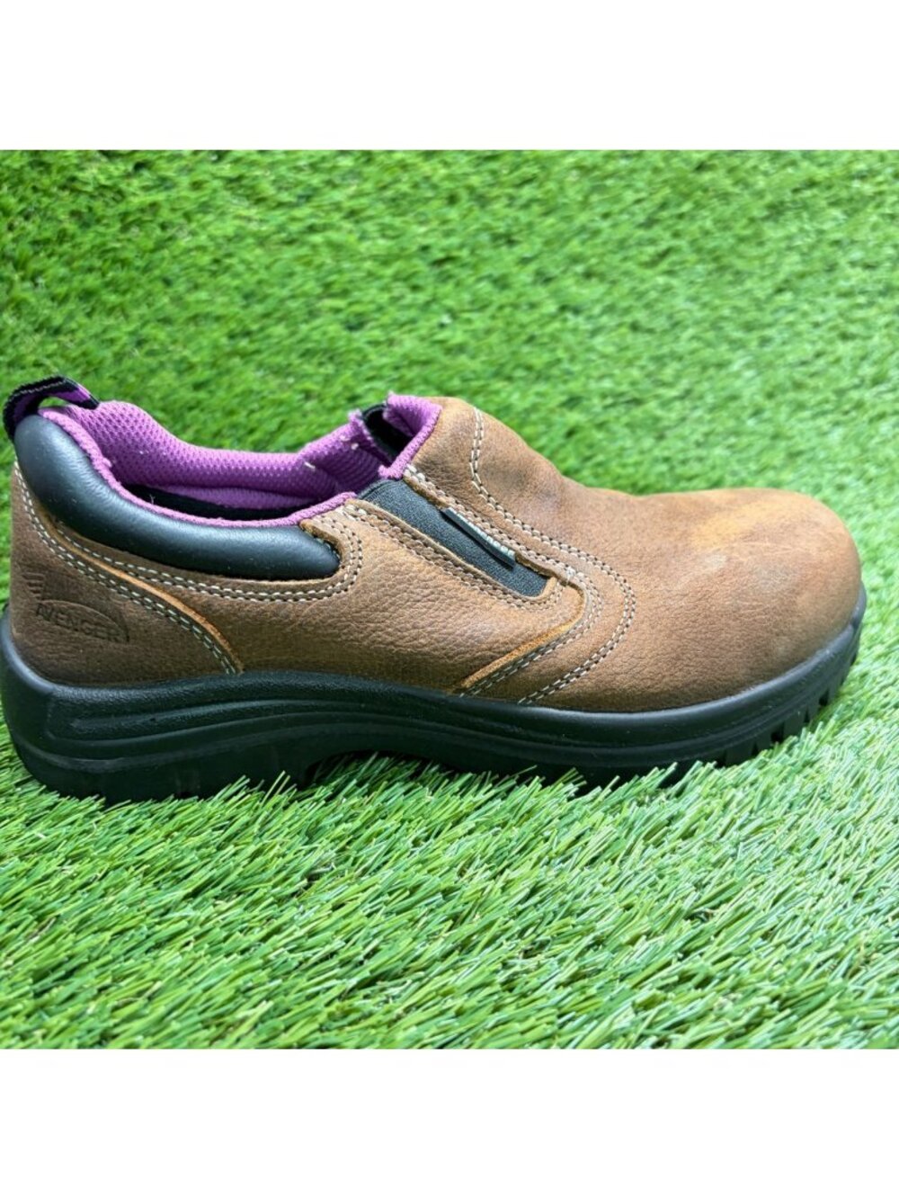 Avenger Foreman Womens Size 6.5 Brown Leather Composite Toe Safety Work Shoes